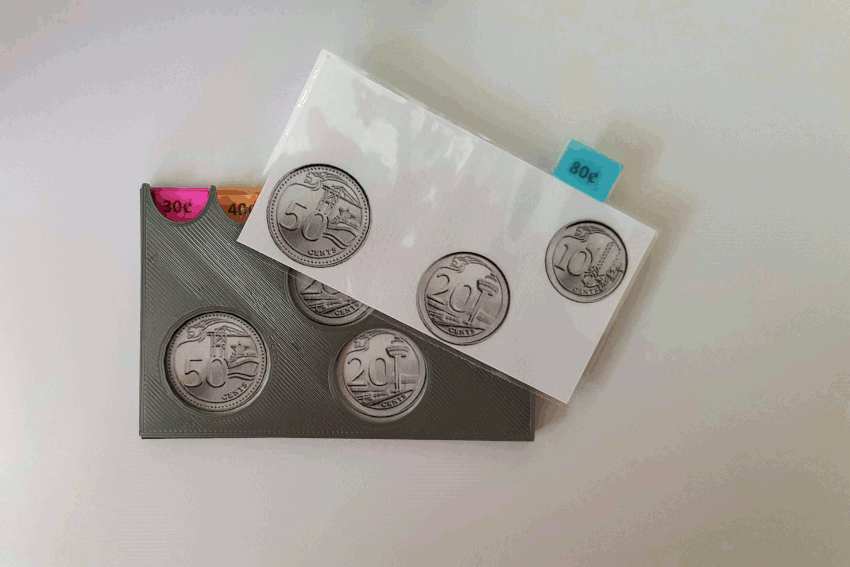 Version 2 of the 3D-printed coin card holder prototype.